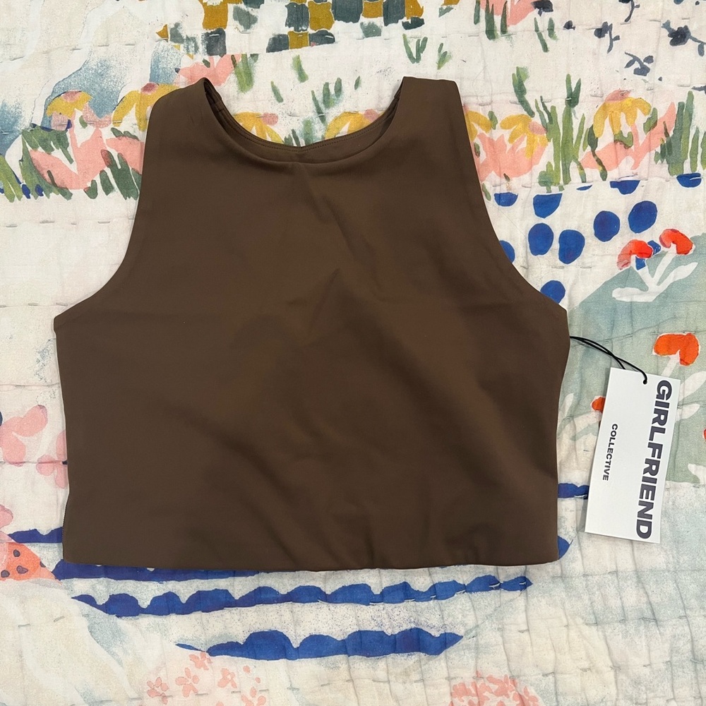 Girlfriend Collective Brown Crop Top